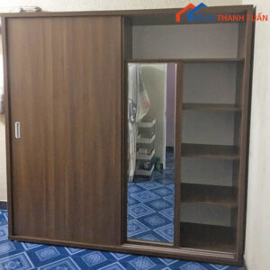 Tủ Áo 2Mx2M Cửa Lùa Cũ Màu Nâu Hiện Đại