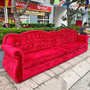 Băng Sofa Lớn Bọc Nhung Đỏ Đẹp Cũ