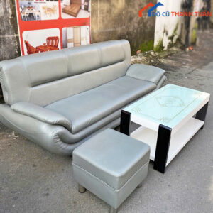 Bộ Sofa Phòng Khách Màu Xám Hiện Đại Cũ Giá Rẻ