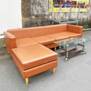 Bộ Sofa 2M5 Bọc Da Màu Nâu Cũ Giá Rẻ