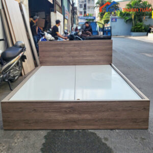 Giường Ngủ 1M6x2M Gỗ MDF Màu Nâu Cũ