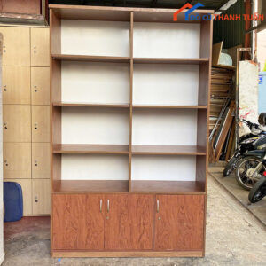 Kệ Tủ Hồ Sơ Gỗ 1M35 Cũ Màu Nâu Hiện Đại