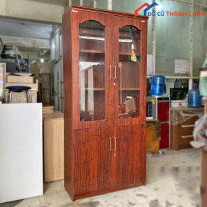 Tủ Hồ Sơ 90CMx2M Cánh Kính Đẹp Cũ