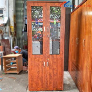 Tủ Hồ Sơ  Màu Nâu 80CMx2M Cánh Kính Cũ