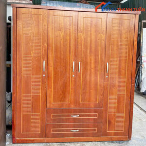 Tủ Quần Áo Gỗ 2 Cánh 1M8x2M Màu Nâu Cũ