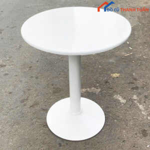 Bàn Bar Chân Sắt Mặt Gỗ Màu Trắng Cũ