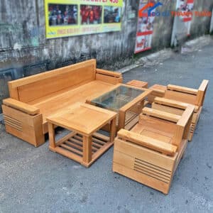 Bàn Ghế Salon Gỗ Tự Nhiên Cao Cấp Cũ