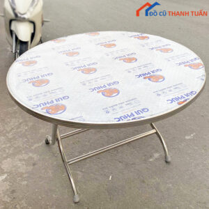 Bàn Tròn Inox Xếp Gọn Bền Đẹp Cũ