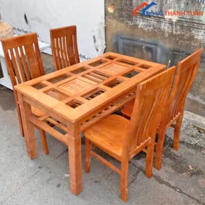 Bộ Bàn Ăn 4 Ghế Gỗ Tự Nhiên Cũ Giá Tốt