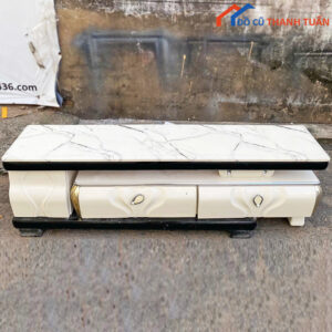 Kệ Tivi Màu Trắng Mặt Vân Đá Cũ Giá Rẻ