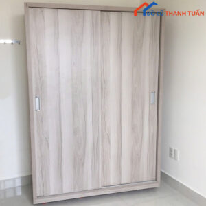 Tủ Áo 1M4x2M Cũ Cửa Lùa Màu Xám Hiện Đại