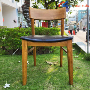 Ghế Cafe Bella Khung Gỗ Có Đệm Da Cũ