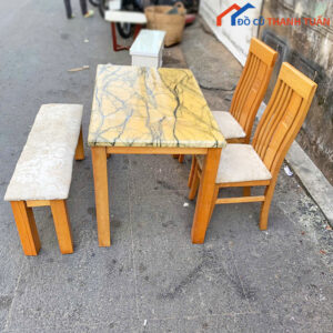 Bộ Bàn Ăn Mặt Đá Ghế Có Đệm Cũ Giá Rẻ