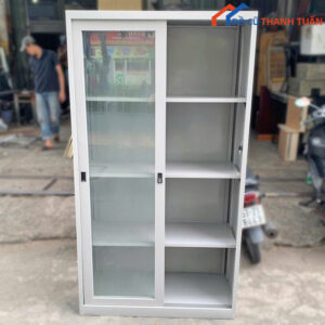 Thanh Lý Tủ Hồ Sơ 2 Cánh Lùa Kính Mới 99%