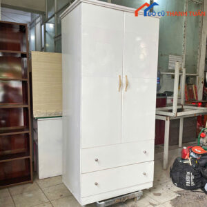Tủ Áo 2 Cánh 80CMx1M73 Màu Trắng Cũ Giá Rẻ