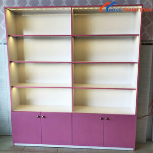 Kệ Trưng Bày Cửa Hàng Mỹ Phẩm Hồng Trắng Mới 99%