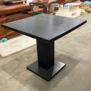 Bàn Vuông 80CM Chân Trụ Gỗ Cũ Độc Đáo