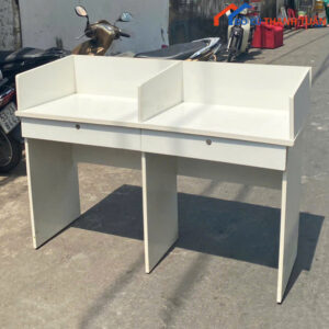 Bàn Làm Việc Cụm 2 Người Màu Trắng Cũ