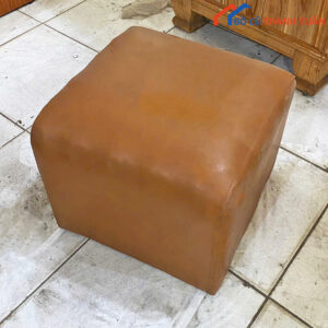 Đôn Sofa Vuông Cũ Bọc Da Màu Nâu Đẹp