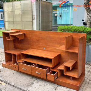 Thanh Lý Kệ Tivi 2M2 Gỗ Xoan Tồn Kho Giá Rẻ