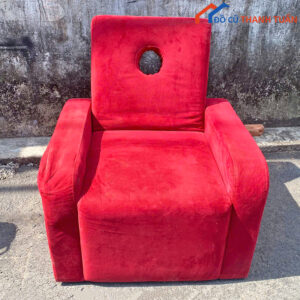 Ghế Sofa Đơn Nhung Đỏ Đẹp Cũ Giá Rẻ