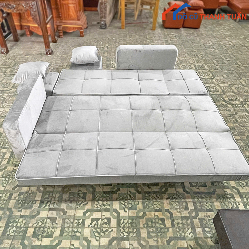 sofa-thanh-ly-22 Thanh Lý Sofa Bed Bọc Nhung Hiện Đại Mới 99% (Nhiều Màu)