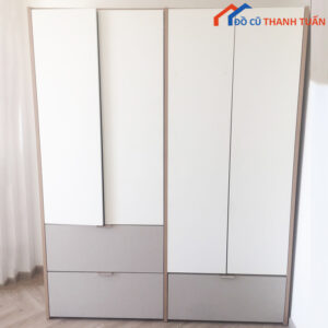 Tủ Quần Áo Cũ Phối Màu Trắng Xám Giá Tốt