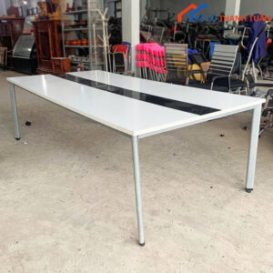 Bàn Họp Cũ Dài 2m4 Gỗ Trắng Sọc Đen Hiện Đại