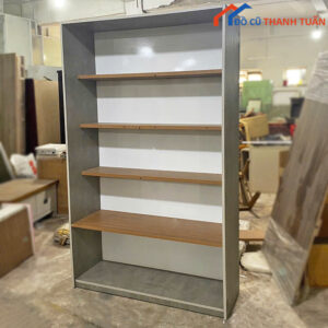 Kệ Gỗ Cũ 5 Tầng Màu Xám Đẹp Giá Rẻ