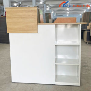 Quầy Thu Ngân Màu Trắng Vân Gỗ Nhỏ Gọn Mới 99%