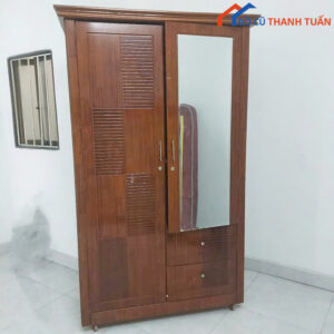 Tủ Quần Áo 1M14x2M03 Cũ Màu Nâu Tối Giản
