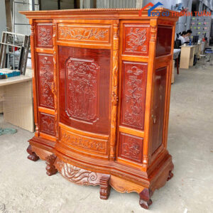 Tủ Thờ Gỗ Tự Nhiên 1M4 Cổ Điển Cũ