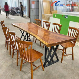 Bộ Bàn Ăn 8 Ghế Gỗ Cũ Cao Cấp