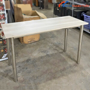 Bàn Làm Việc 1M25x50CM Cũ Chân Inox Tròn