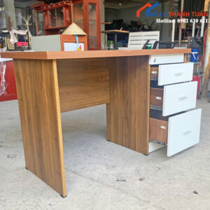 Bàn Làm Việc 1M2 Cũ Hộc Kéo Mặt Vân Gỗ Đẹp