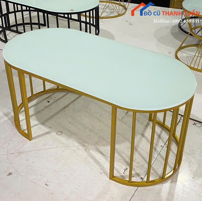ban-sofa-G900-5 Bàn Sofa Mặt Kính Mặt Oval Hiện Đại Mới 99% (Nhiều Mẫu)