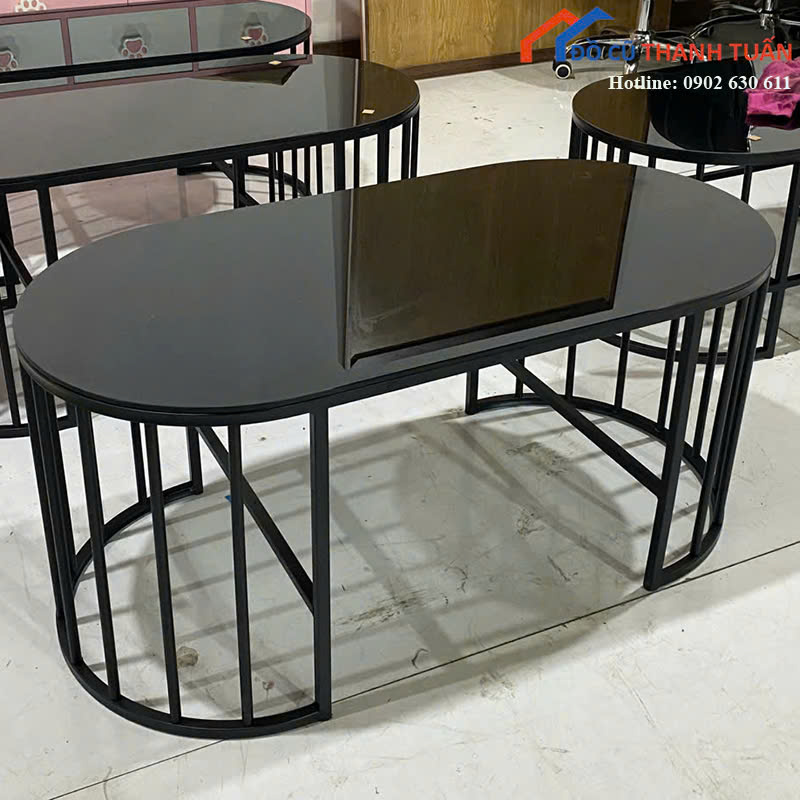 ban-sofa-G900-7 Bàn Sofa Mặt Kính Mặt Oval Hiện Đại Mới 99% (Nhiều Mẫu)