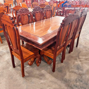 Bộ Bàn Ăn Gỗ Căm Xe Cao Cấp Mới 99%