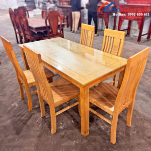 Thanh Lý Bộ Bàn Ăn Gỗ Sồi 5 Ghế Mới 99%