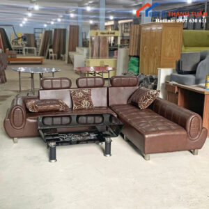 Bộ Sofa Cũ Góc L 2M4 x 1M8 Kèm Bàn