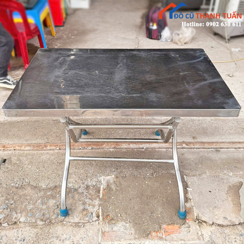 do-gia-dung-cu-4 Bàn Ăn Xếp Inox Cũ Hình Chữ Nhật