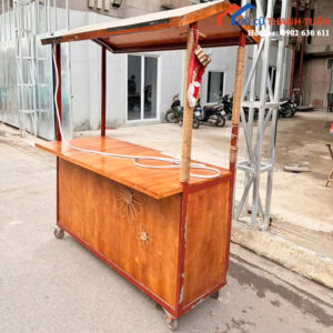 Quầy Bán Hàng Lưu Động Cũ Gỗ Tự Nhiên Có Mái