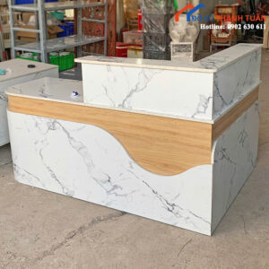 Quầy Tiếp Tân Cũ Thiết Kế L Vân Đá Sang Trọng