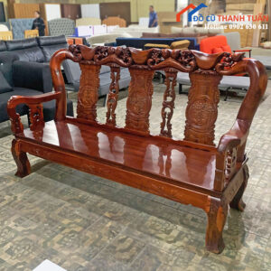 Salon Gỗ Cũ 3 Chỗ Chạm Nghệ Thuật Giá Rẻ