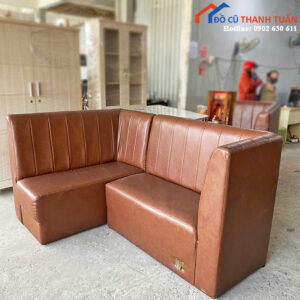 Sofa Góc Cũ Bọc Da Nâu Sang Trọng Giá Rẻ