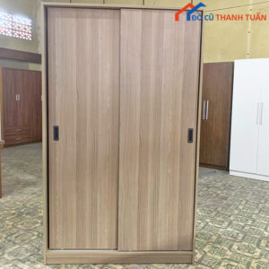 Tủ Quần Áo 1M2 Cửa Trượt Vân Gỗ Mới 99%