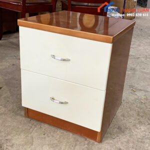 Tủ Mini Đựng Đồ Cũ 2 Ngăn Màu Nâu Trắng
