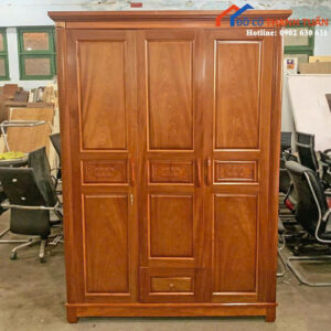 Tủ Áo Gỗ Cũ Dày Dặn, Đường Vân Nổi Bật