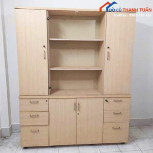 Tủ Hồ Sơ Gỗ Cũ Màu Sáng Rộng Rãi