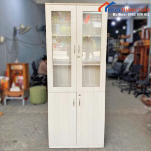Tủ Gỗ Cũ 2 Cánh Kính Nhiều Ngăn Giá Rẻ